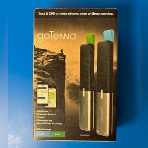 goTenna Off Grid SMS Text Antenna Devices Green And Blue Set of 2 - Brand New.